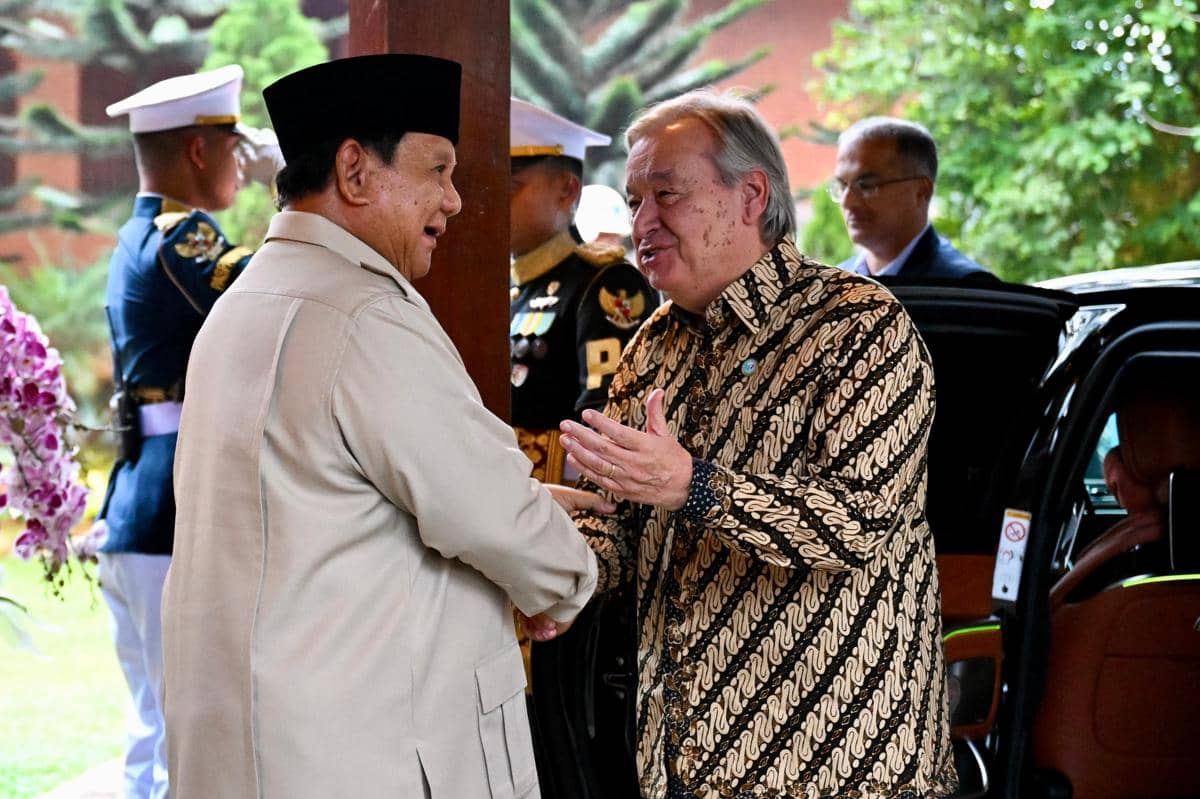 Presiden Prabowo Subianto menerima Sekretaris Jenderal Perserikatan Bangsa-Bangsa (Sekjen PBB), António Guterres, di kediamannya di Hambalan