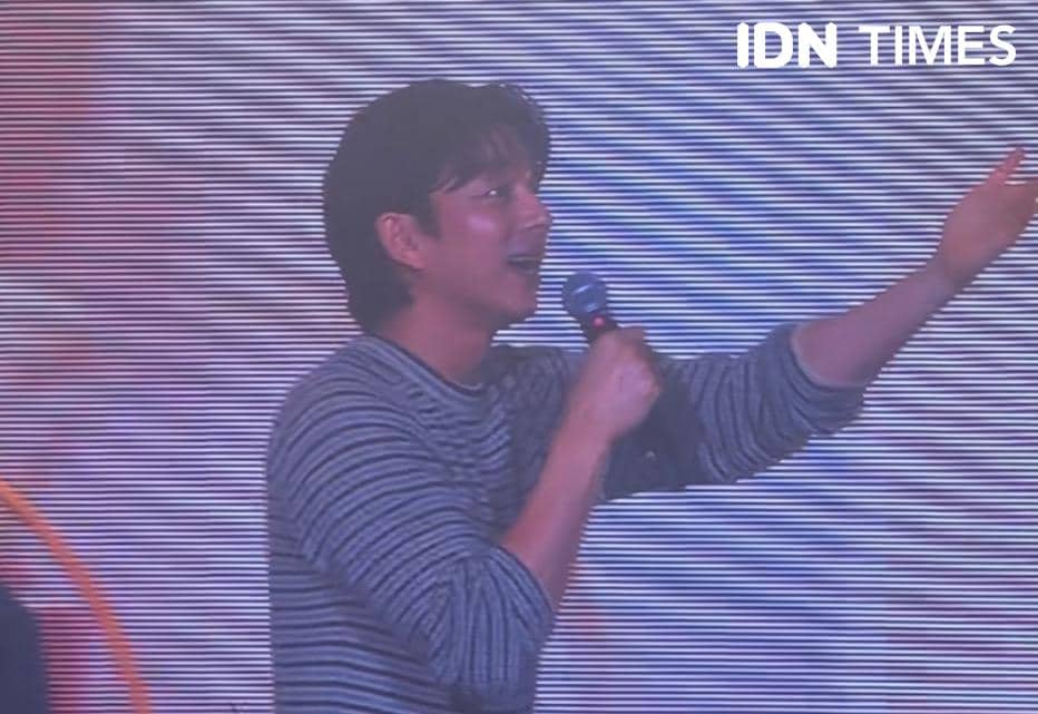 Gong Yoo dalam fan meeting pada Sabtu (17/10/2026)