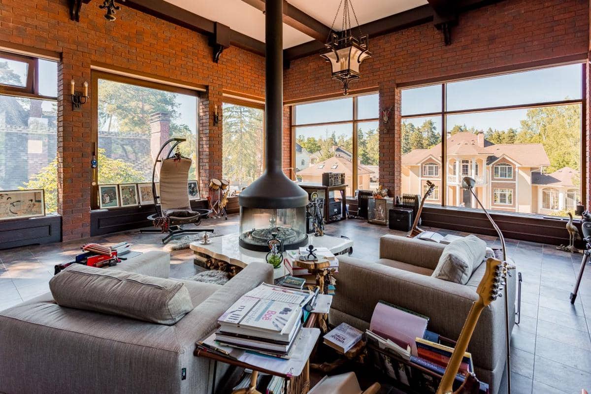 ilustrasi interior rumah conversation pit