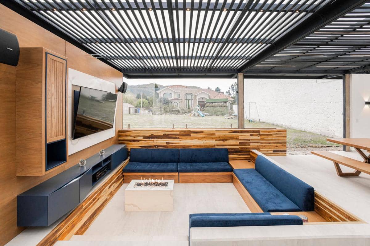 ilustrasi interior rumah conversation pit