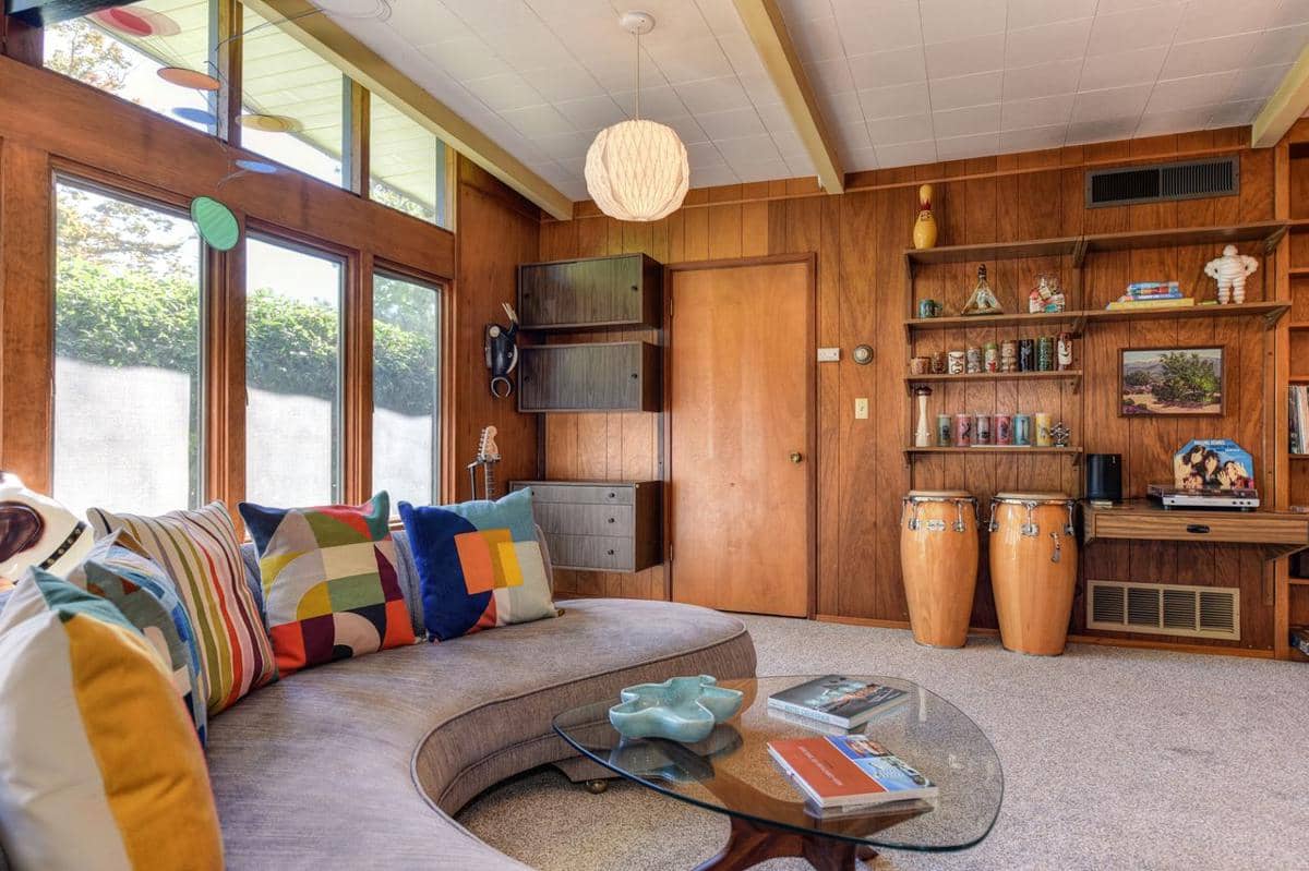 ilustrasi interior rumah conversation pit
