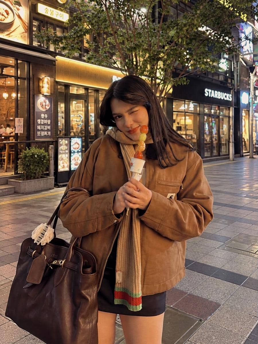 Davina Karamoy liburan di Korea Selatan