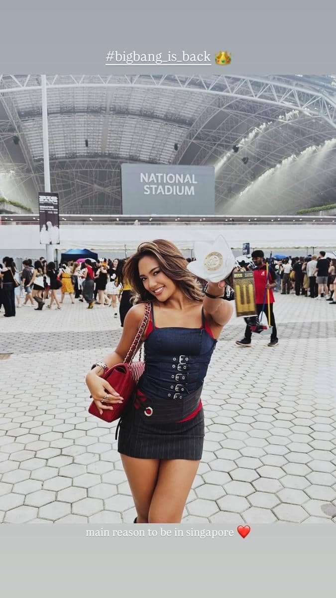 Marion Jola menghadiri konser BIGBANG di Singapura, membagikan momen kehadirannya melalui Instagram.