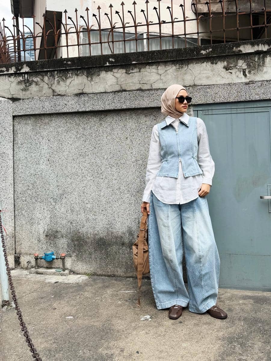padu padan vest ala Rania Sukandari 