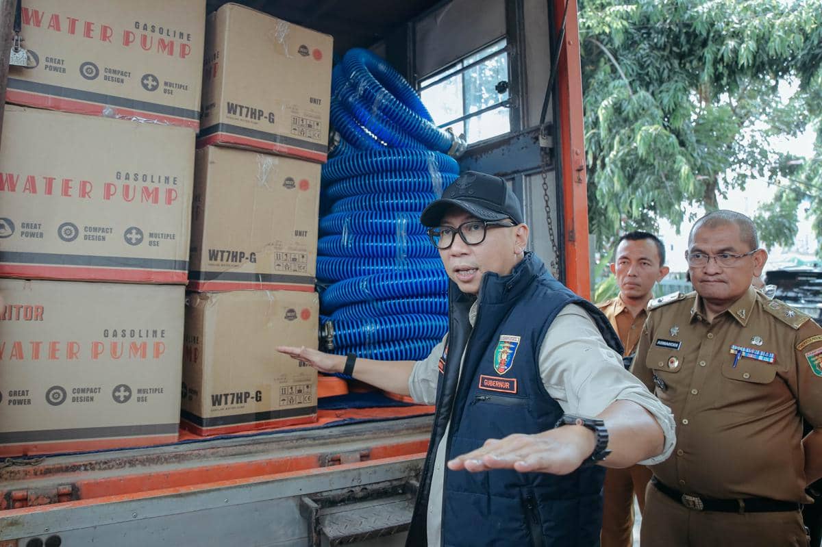 Konferensi pers penanganan kebakaran dan perkembangan Gunung Anak Krakatau oleh Pemprov Lampung