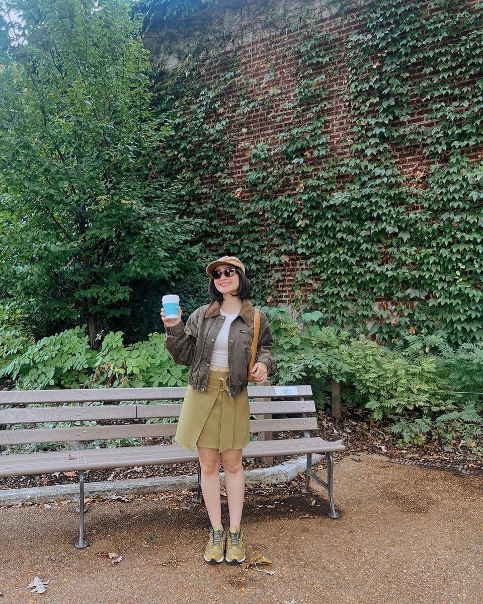 referensi OOTD earth tone ala Febby Rastanty 