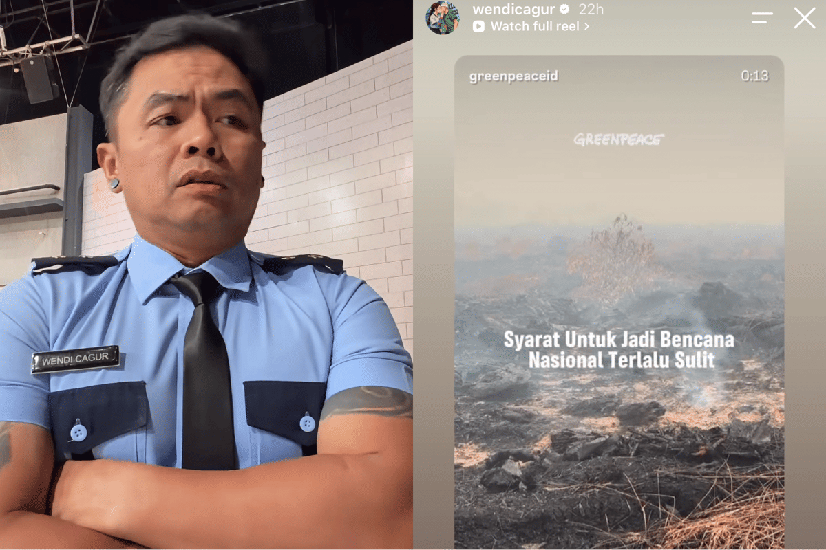 Wendi Cagur menyampaikan pandangannya mengenai isu kebakaran hutan dan lahan melalui unggahan Instagram.