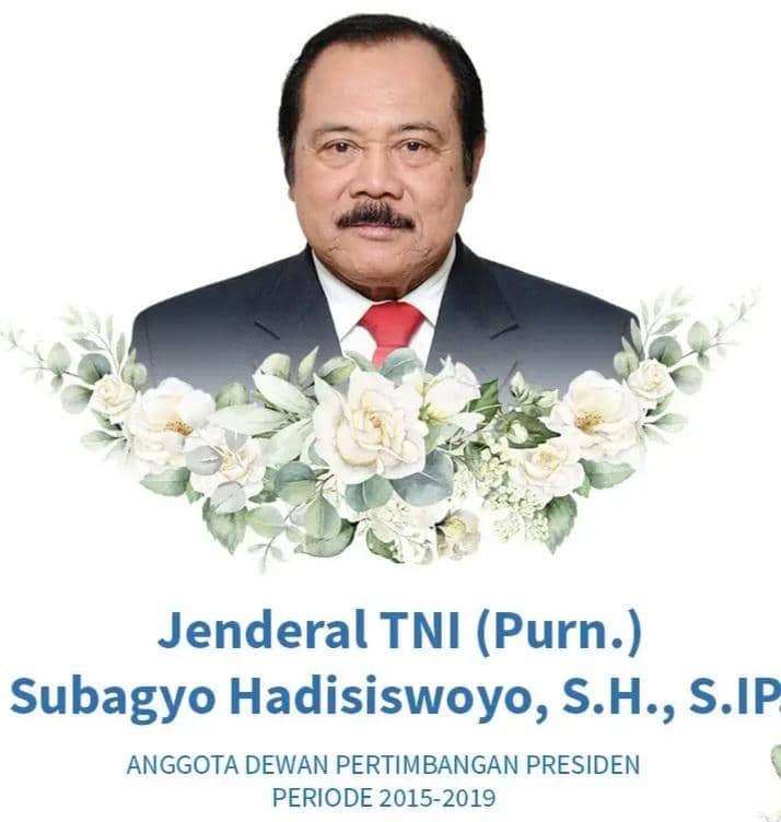 Mantan Wantimpres dan Senior Prabowo, Subagyo Hadisiswoyo Meninggal
