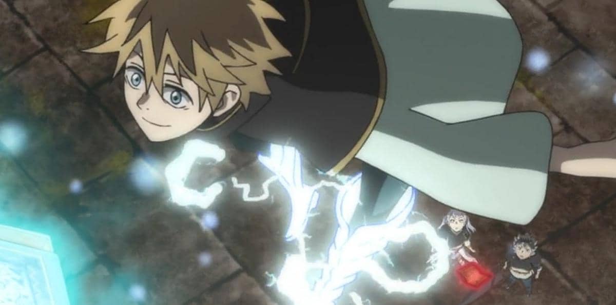 Thunder God's Boots milik Luck, sepatu sihir bertema petir dari anime Black Clover produksi Studio Pierrot.
