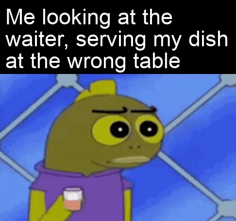 meme SpongeBob tentang memesan makanan