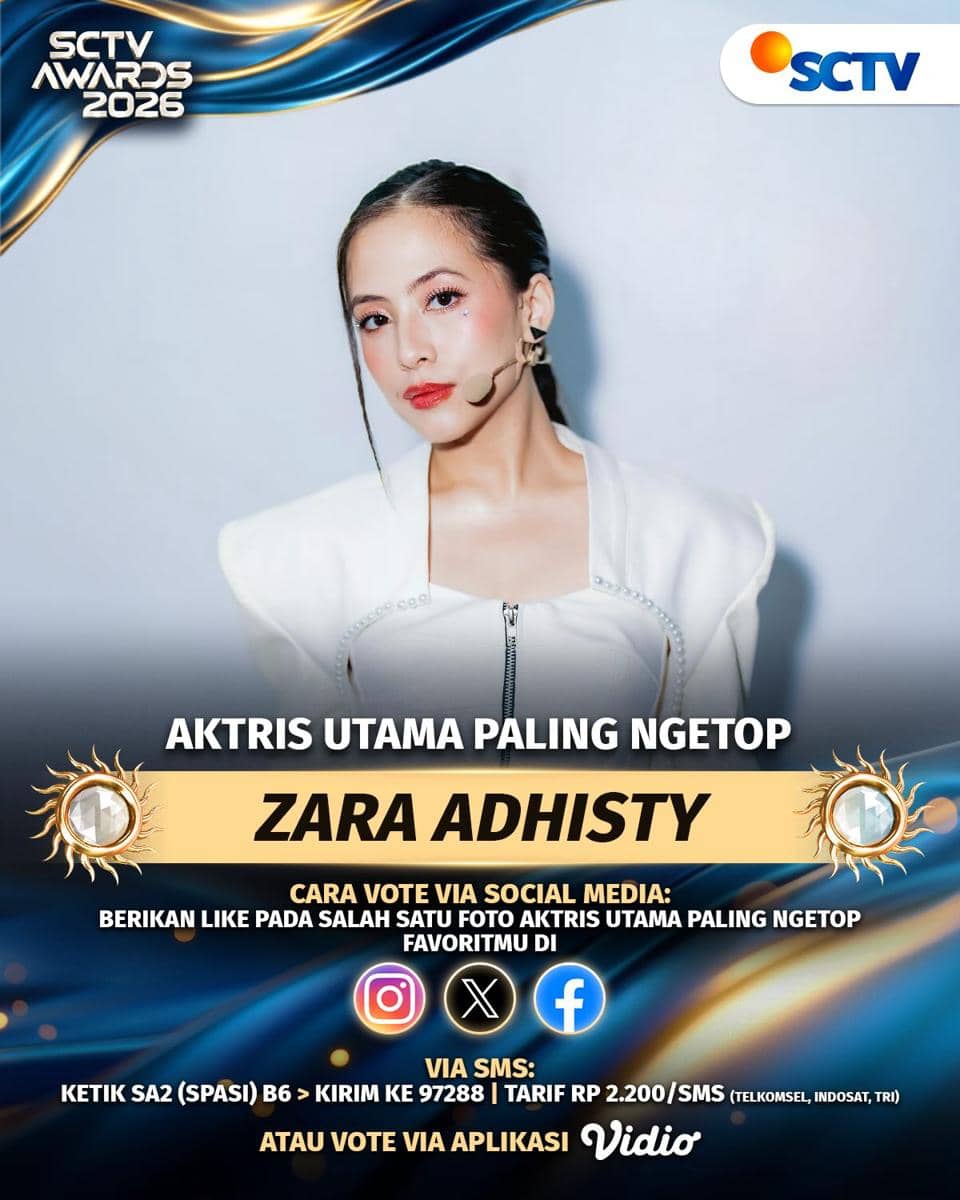 Poster nominasi SCTV Awards 2026 dari akun Instagram SCTV dengan deretan kategori penghargaan yang tercantum.