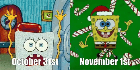 meme SpongeBob tentang Oktober