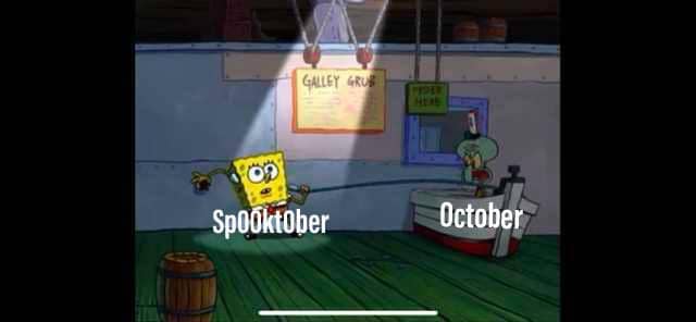 meme SpongeBob tentang Oktober
