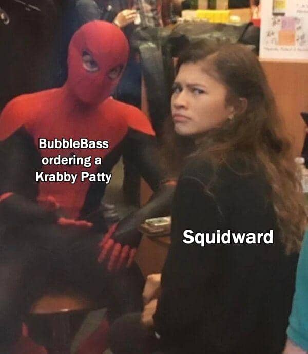 meme SpongeBob tentang memesan makanan