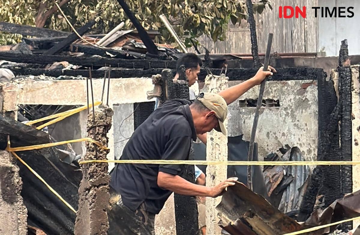 Korban kebakaran di kawasan padat penduduk 8 Ulu Palembang