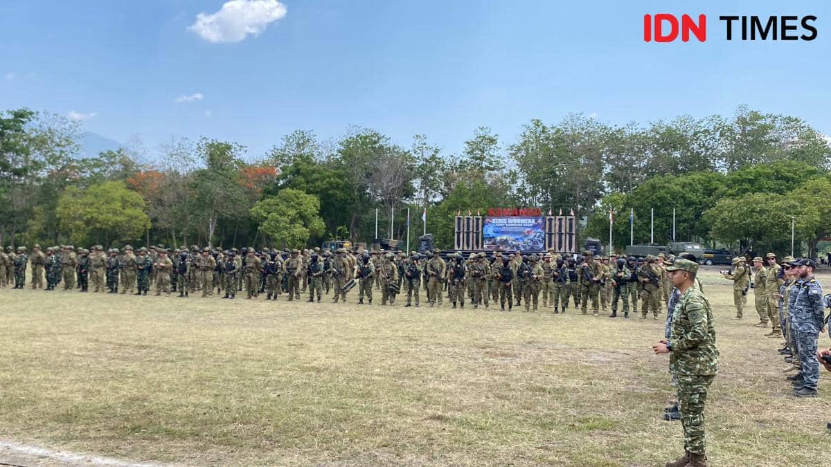 Upacara penutupan latihan militer gabungan TNI dan Australian Defense Force (ADF), Keris Woomera 2026. (IDN Times/Marcheilla Ariesta)
