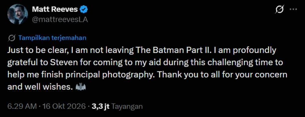Matt Reeves izin rehat dari proses produksi The Batman Part II.jpg