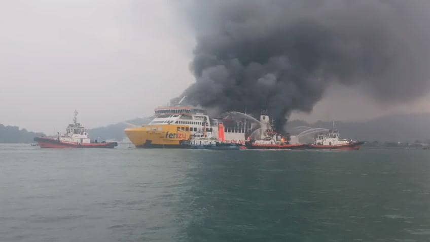 Kronologi KMP Batumandi Terbakar di Perairan Merak
