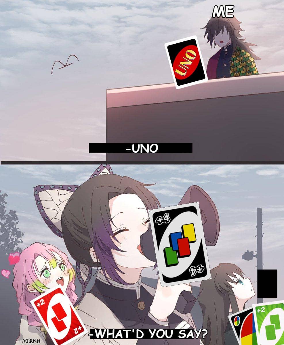 meme anime tentang kartu UNO
