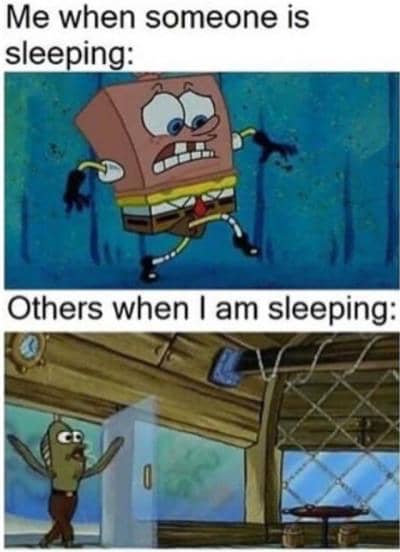 meme SpongeBob tentang teman sekamar