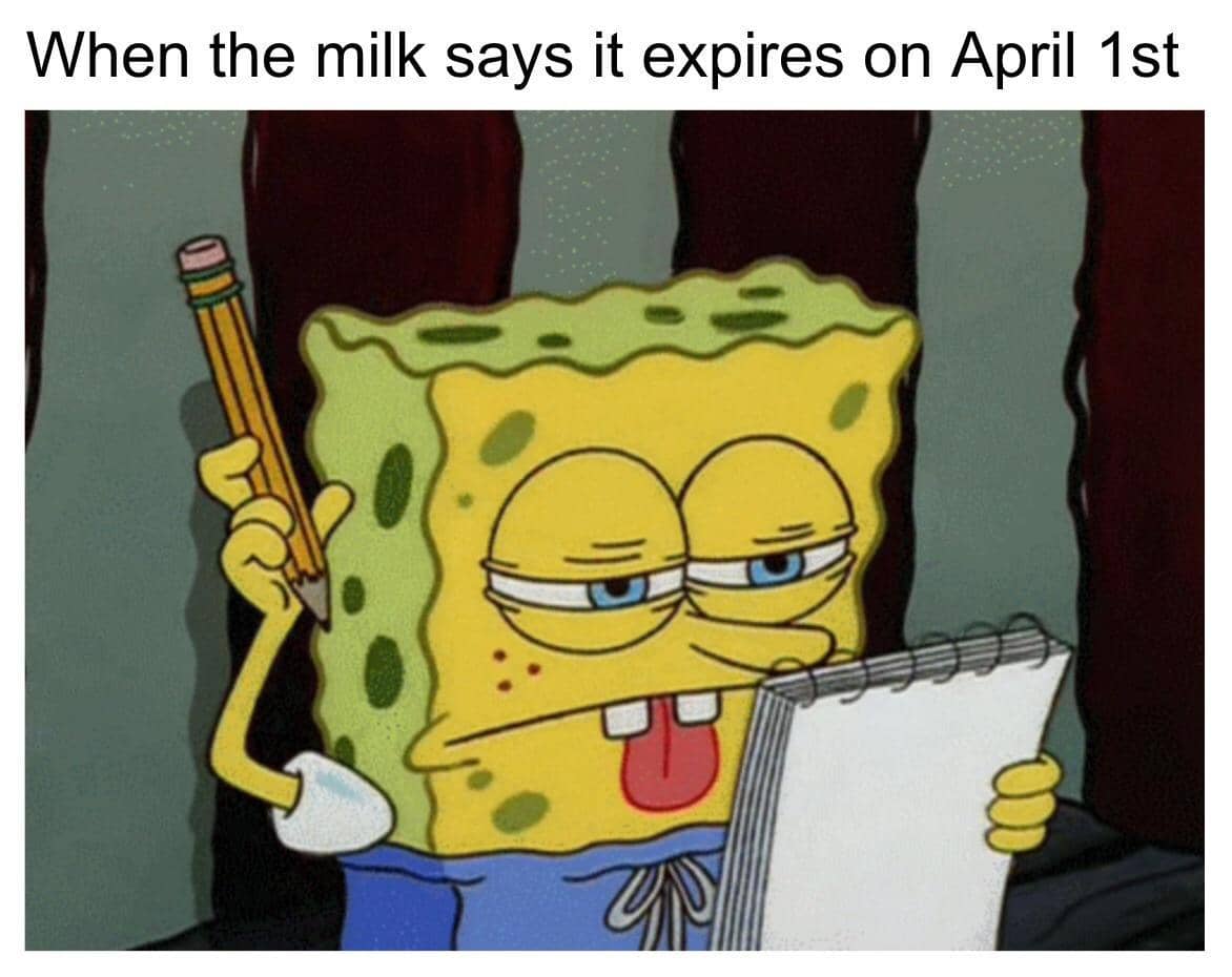 8 Meme SpongeBob tentang Susu, Numbuhin Otot secara Instan?