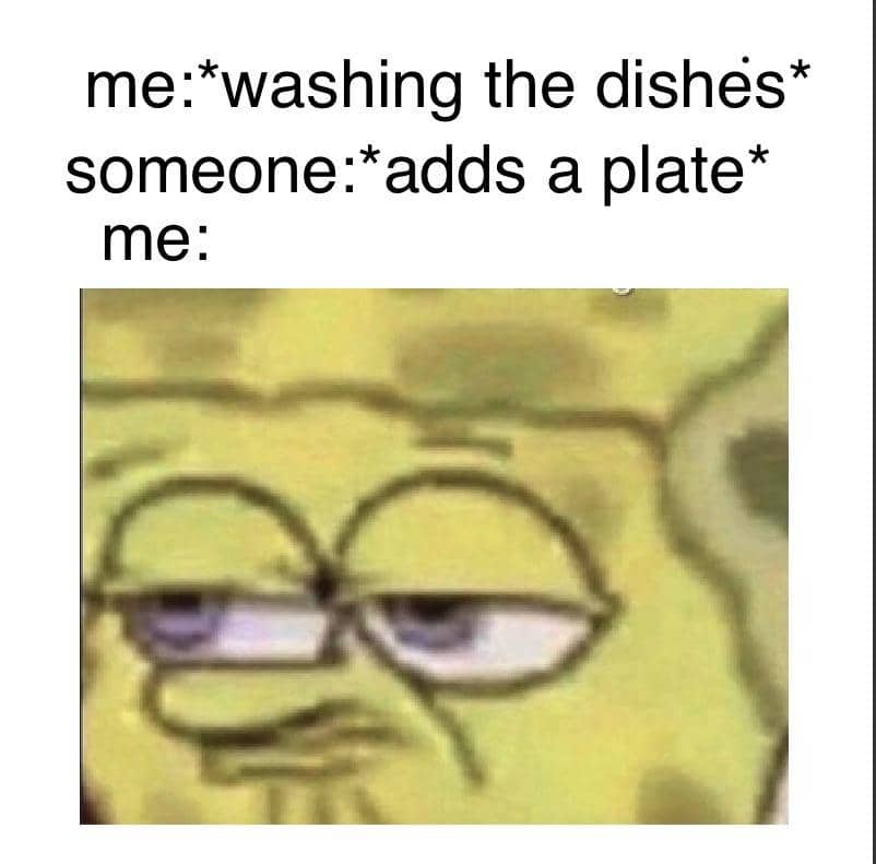 meme SpongeBob tentang teman sekamar