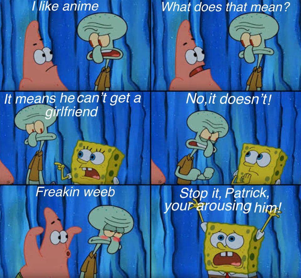 meme SpongeBob tentang wibu