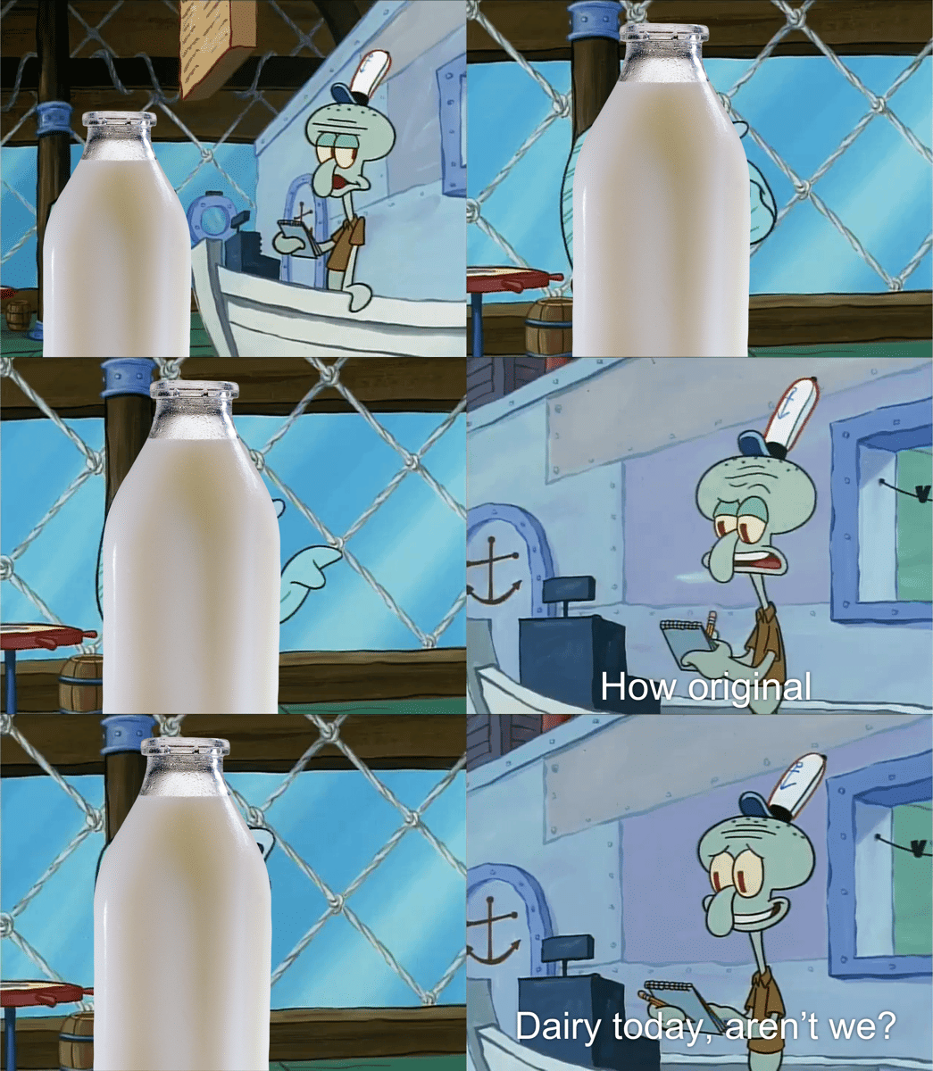 meme SpongeBob tentang susu