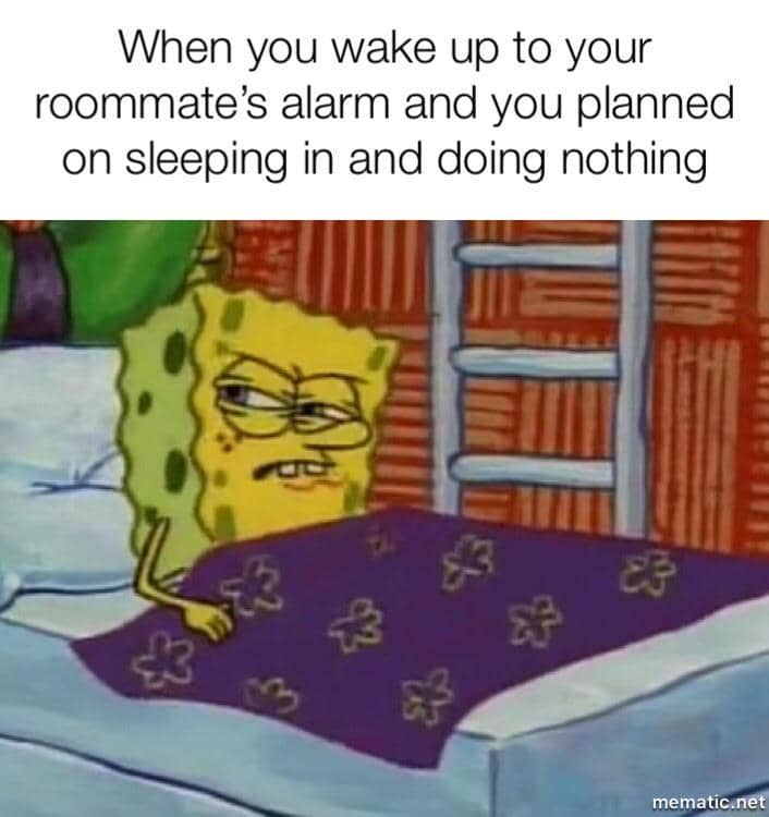 meme SpongeBob tentang teman sekamar