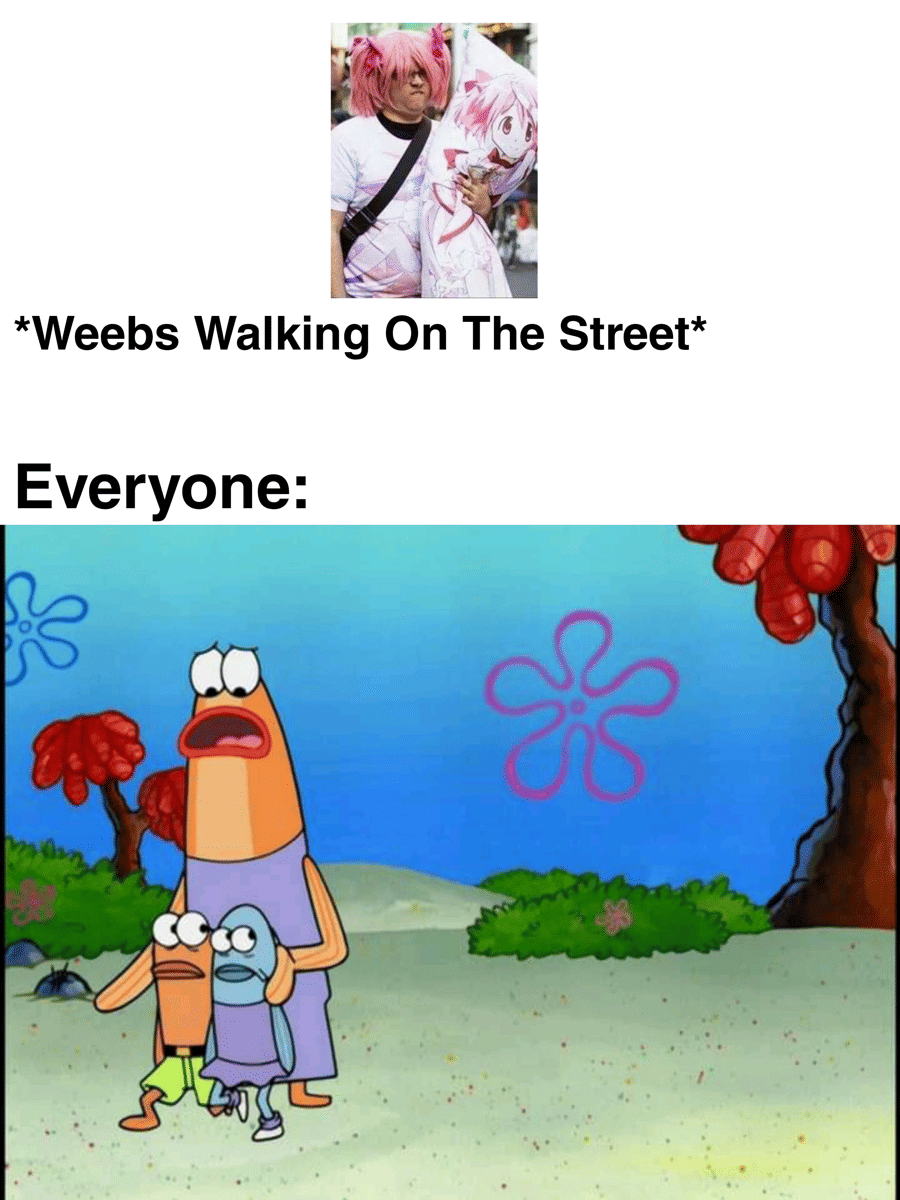 meme SpongeBob tentang wibu