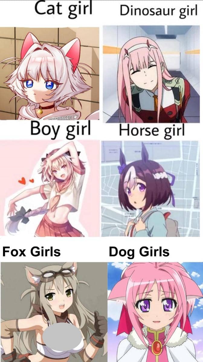 meme karakter anime cewek anjing