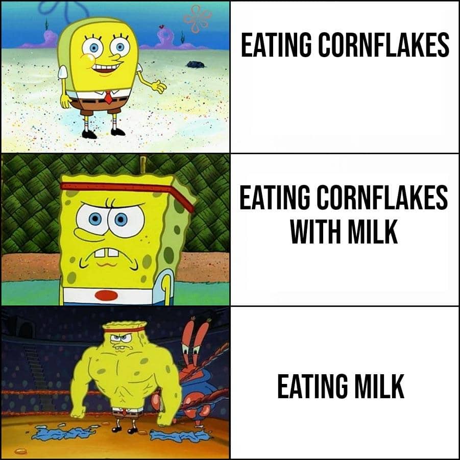 meme SpongeBob tentang susu