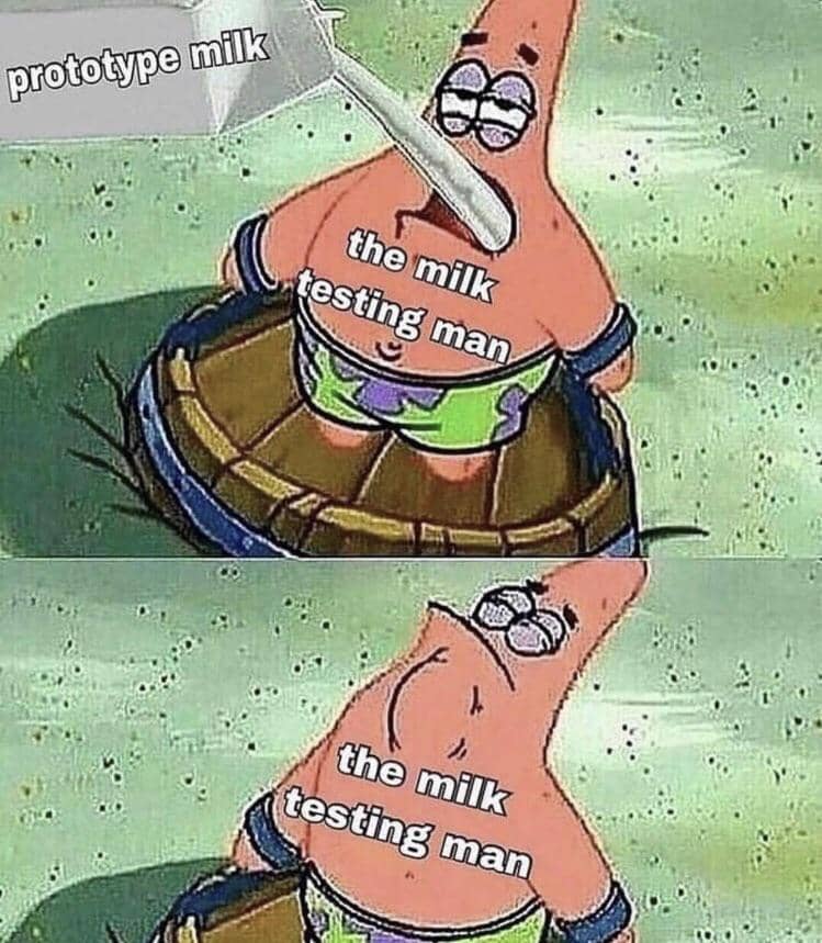 meme SpongeBob tentang susu