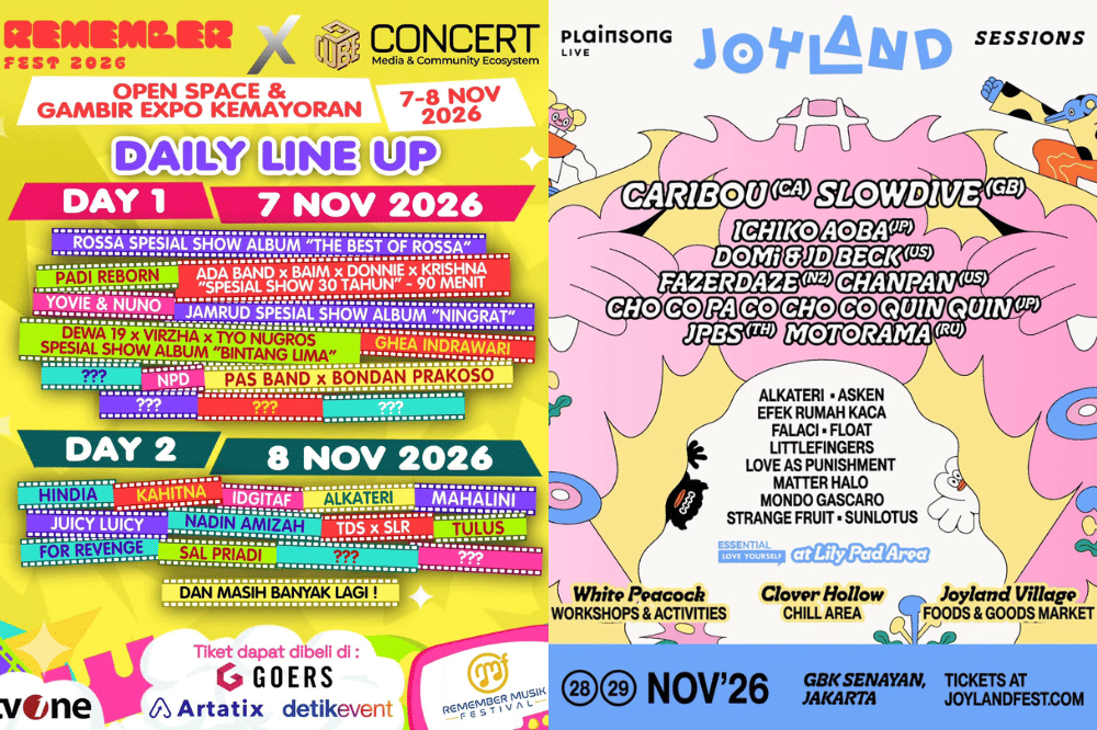 Daftar festival musik di Jakarta November 2026 (instagram.com/rememberfestid/joylandfest)