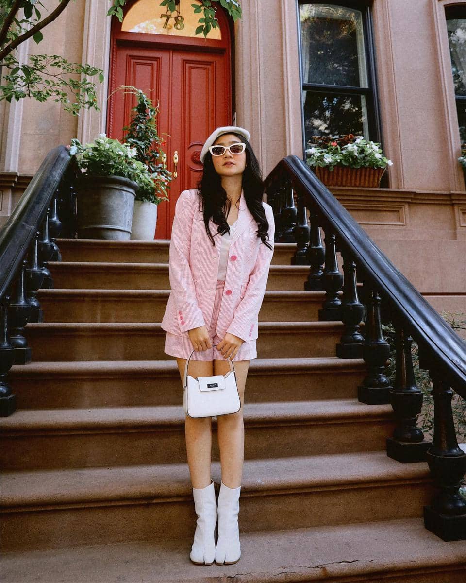 OOTD bernuansa pastel ala Febby Rastanty