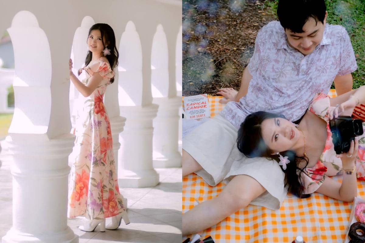 Gaya Felicia Tissue saat Photo Shoot Jelang Nikah, Floral Dress Cantik