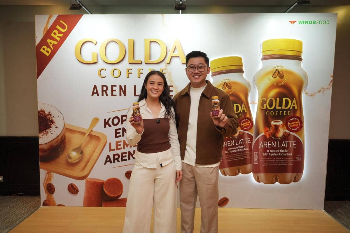[Ki-Ka] VJ Laissti sebagai Influencer dan Coffee Enthusiast bersama Brian Hartono sebagai Senior Brand Manager GOLDA Coffee di Press Launch GOLDA Coffee Aren Latte.JPG