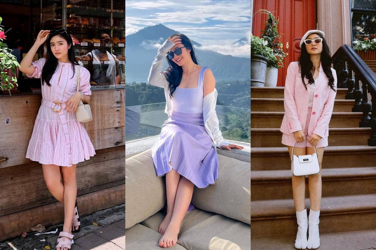 7 OOTD Bernuansa Pastel ala Febby Rastanty, Lembut dan Memikat