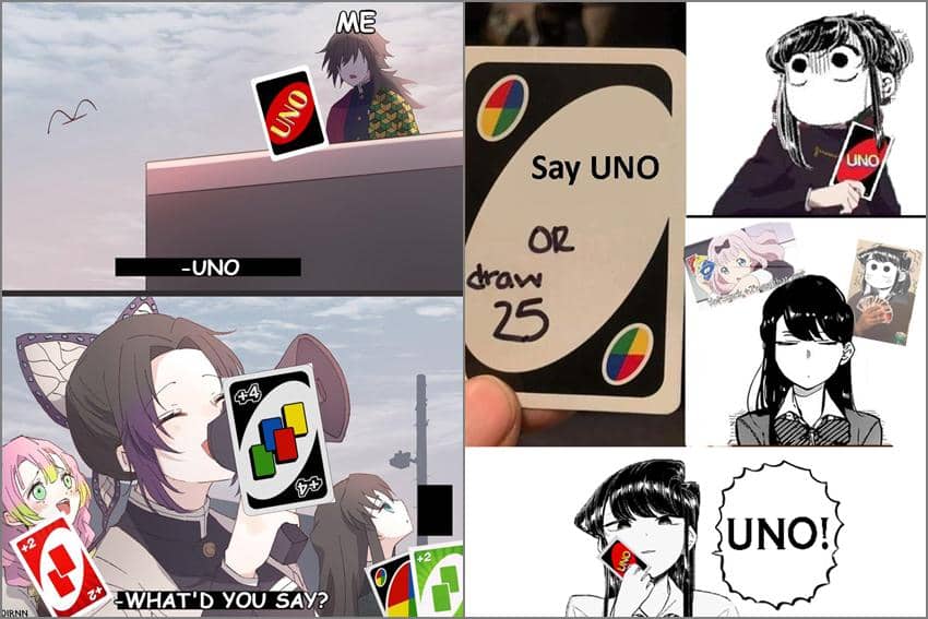8 Meme Anime tentang Kartu UNO, Kenapa Ngambil Banyak Banget?