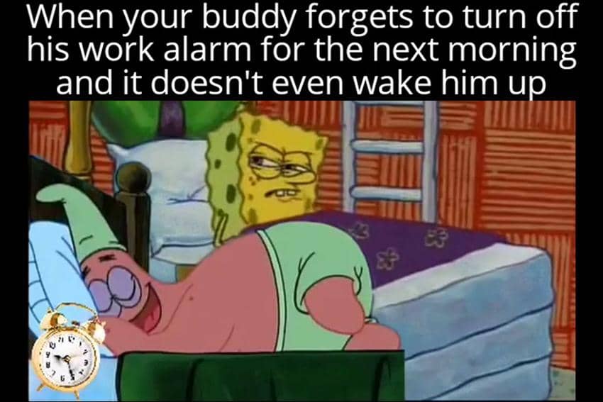 7 Meme SpongeBob tentang Teman Sekamar, Kadang Ngeselin!