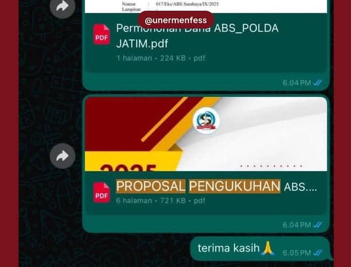 Viral, BEM Surabaya Diduga Ajukan Proposal Rp39 Juta ke Polda Jatim