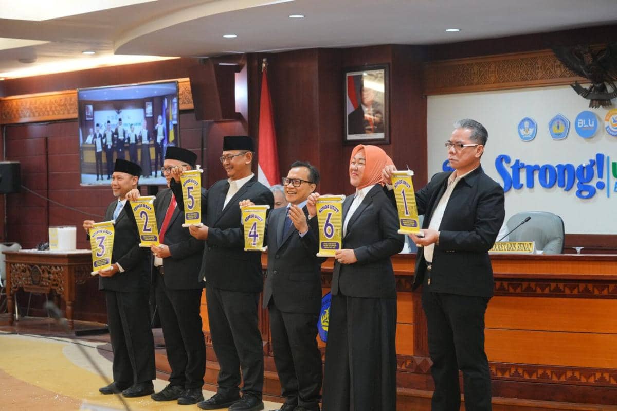 Ini Nomor Urut Hasil Pengundian Enam Calon Rektor Unila