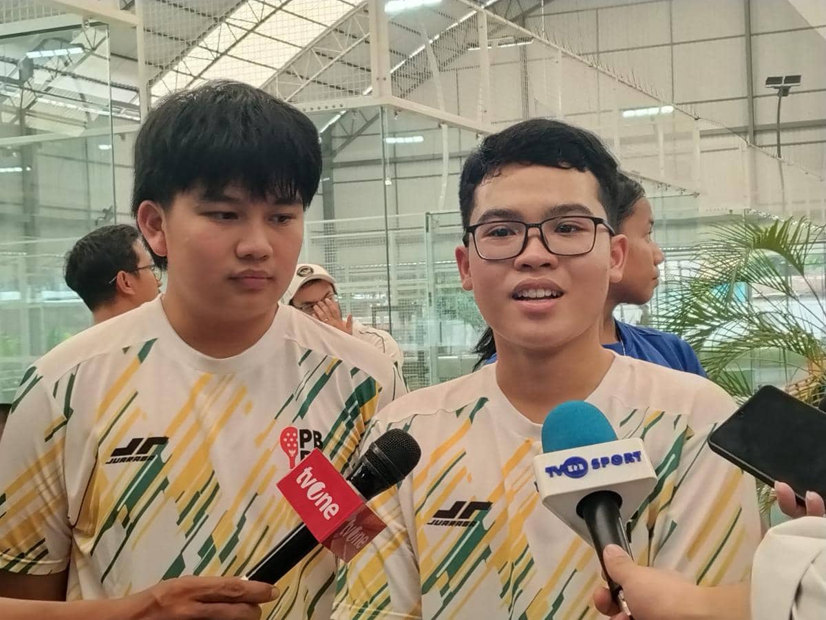 Para atlet Timnas Padel Indonesia mengikuti pemusatan latihan gabungan menjelang turnamen internasional.
