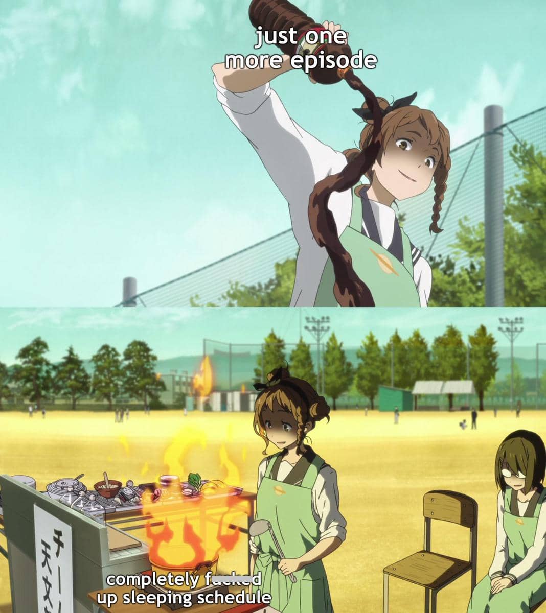 meme anime tentang mencoba untuk tidur