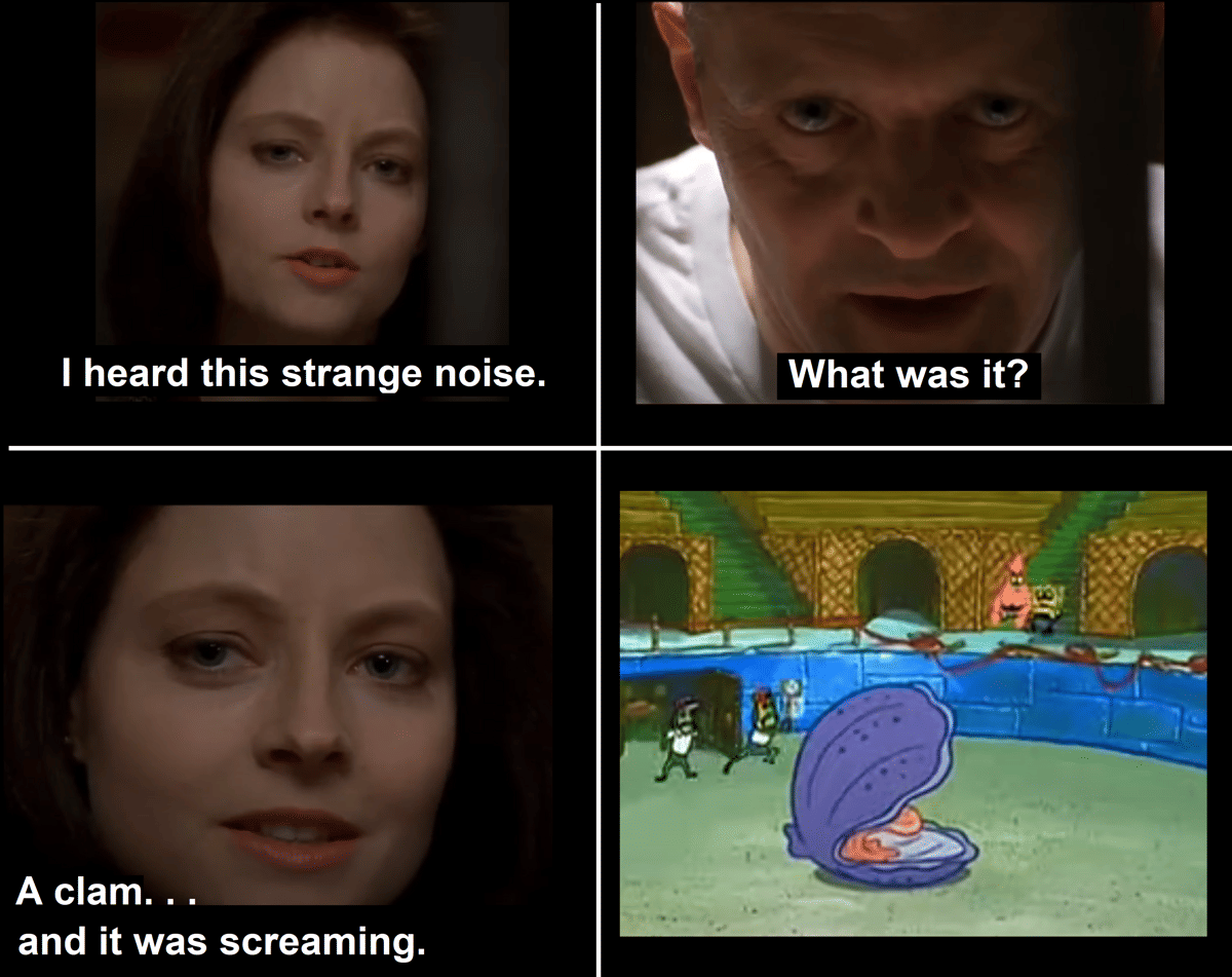 meme SpongeBob tentang kerang