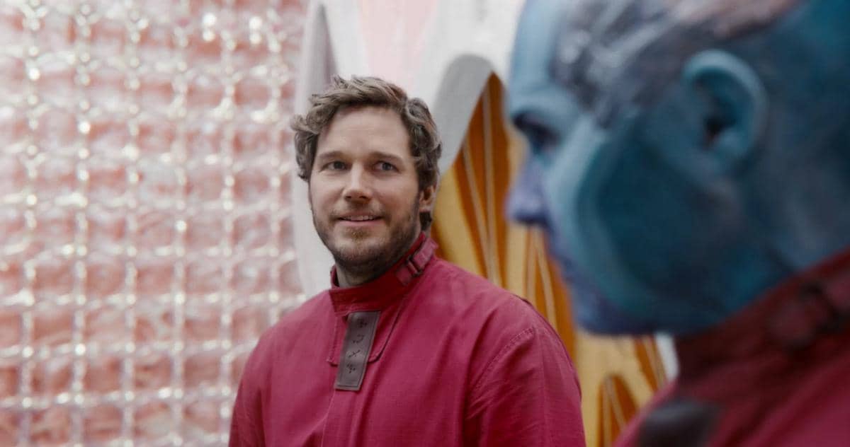 Chris Pratt memerankan Peter Quill atau Star-Lord dalam adegan film Guardians of the Galaxy Vol. 3 produksi Marvel Studios.