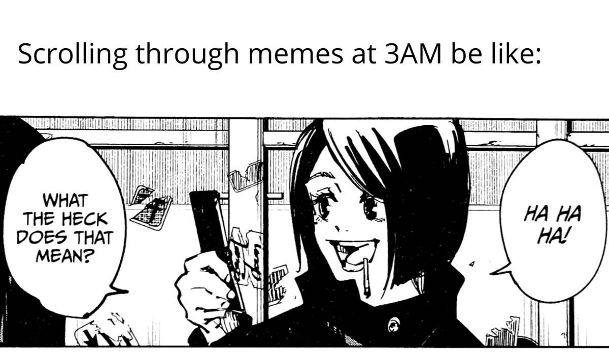 meme anime tentang mencoba untuk tidur