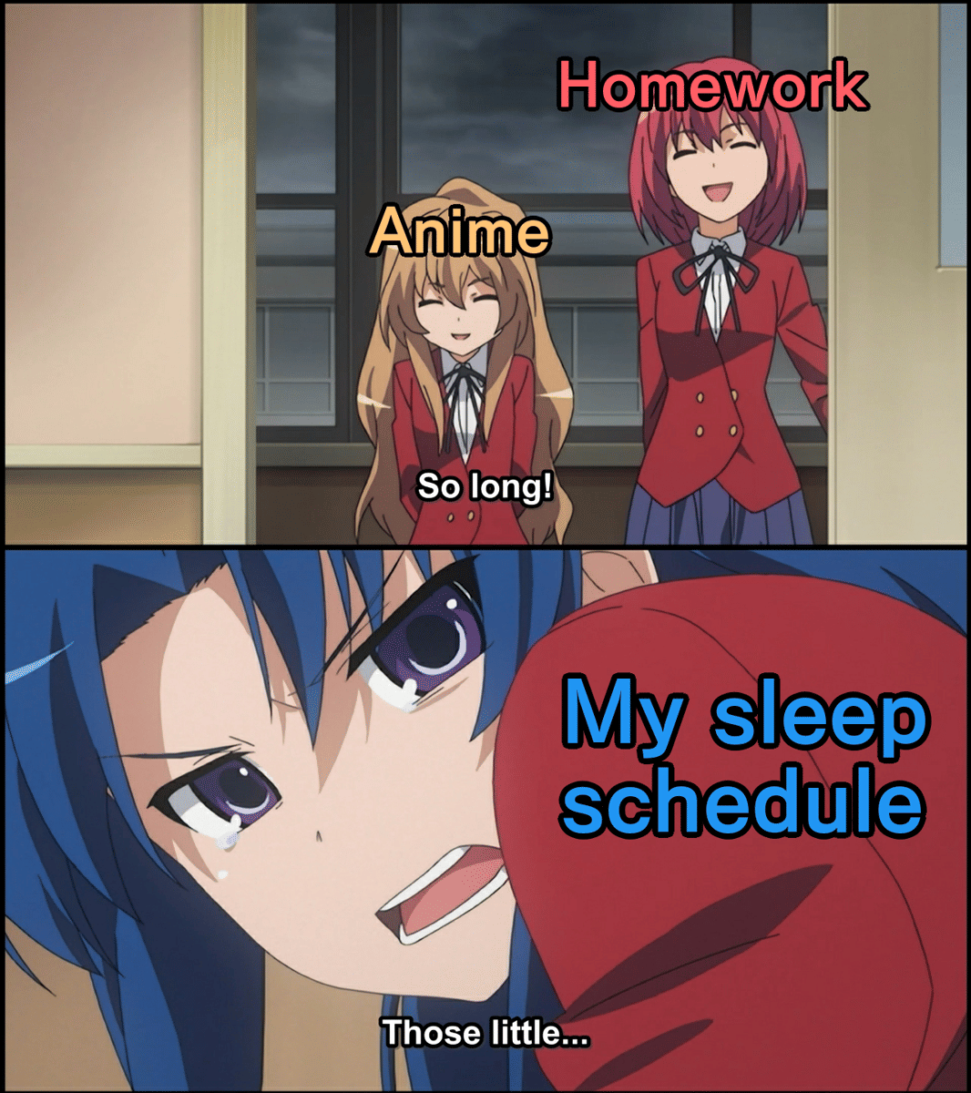meme anime tentang mencoba untuk tidur
