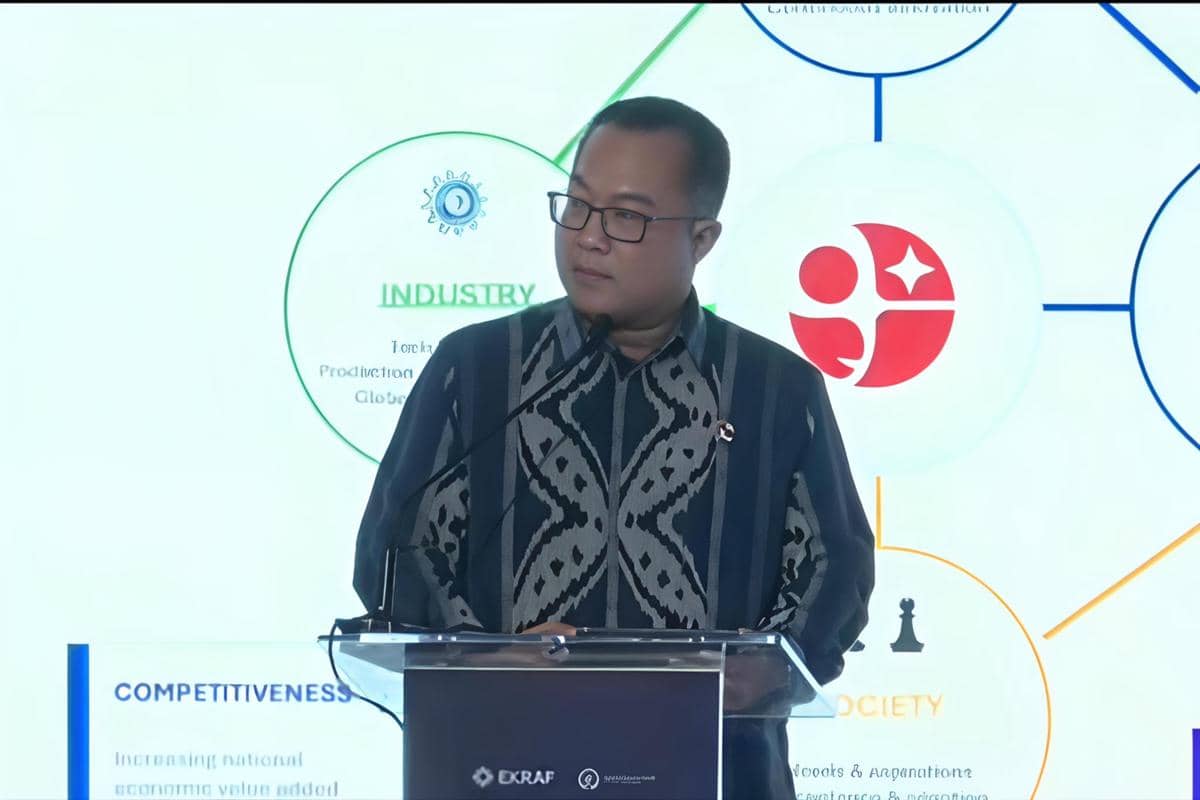 Kepala BRIN Arif Satria berbicara dalam World Conference on Creative Economy 2026 di Jakarta pada Kamis.