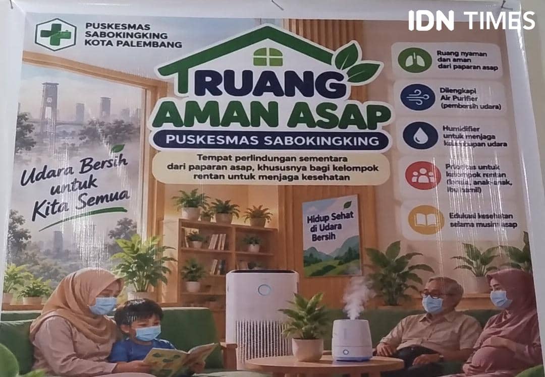 Tampilan Ruang Aman Asap di Palembang sebagai tempat perlindungan masyarakat dari paparan kabut asap.